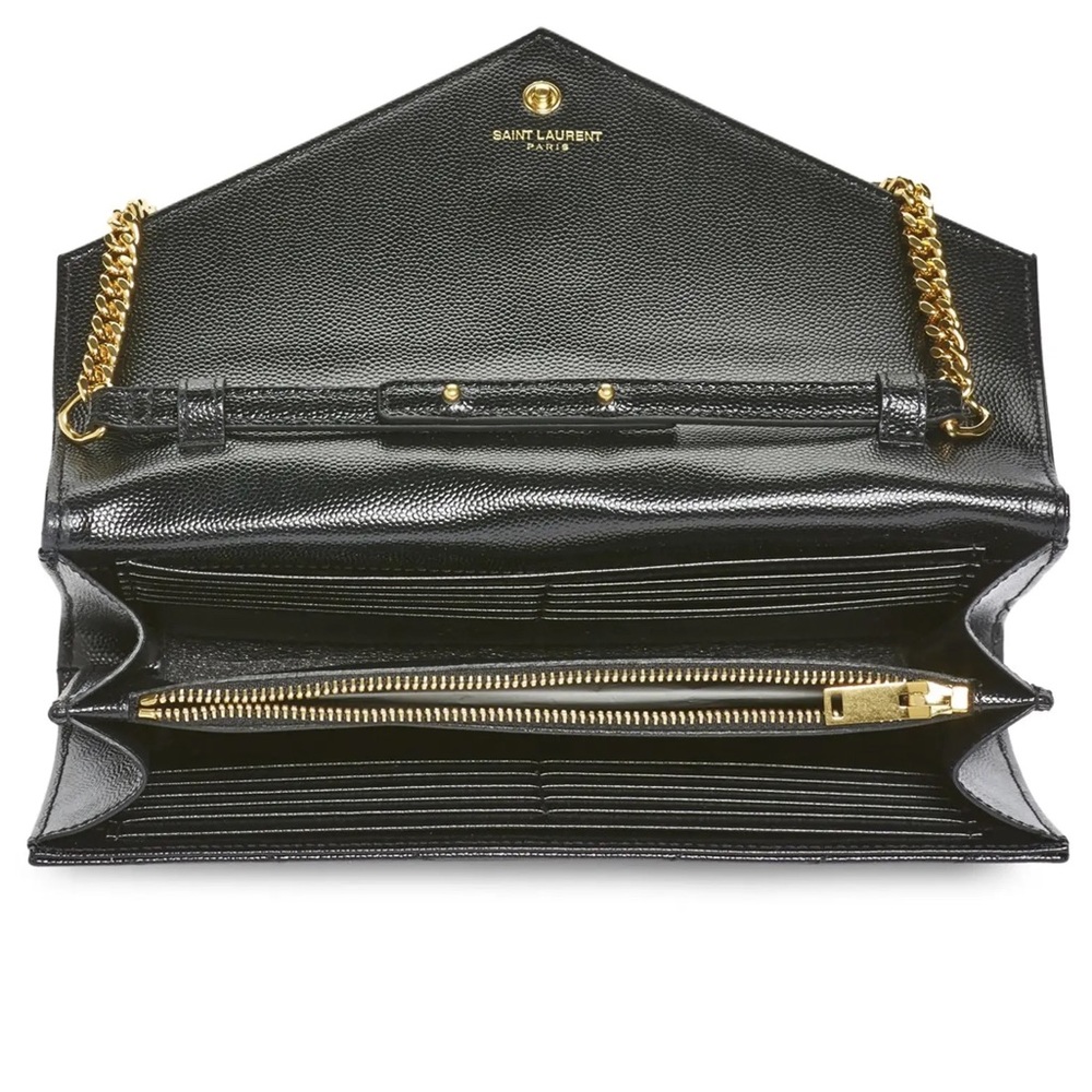 BNIB! MSRP$1995 YSL Saint Laurent Large Monogram Quilted Leather Wallet on Chain - Picture 12 of 16